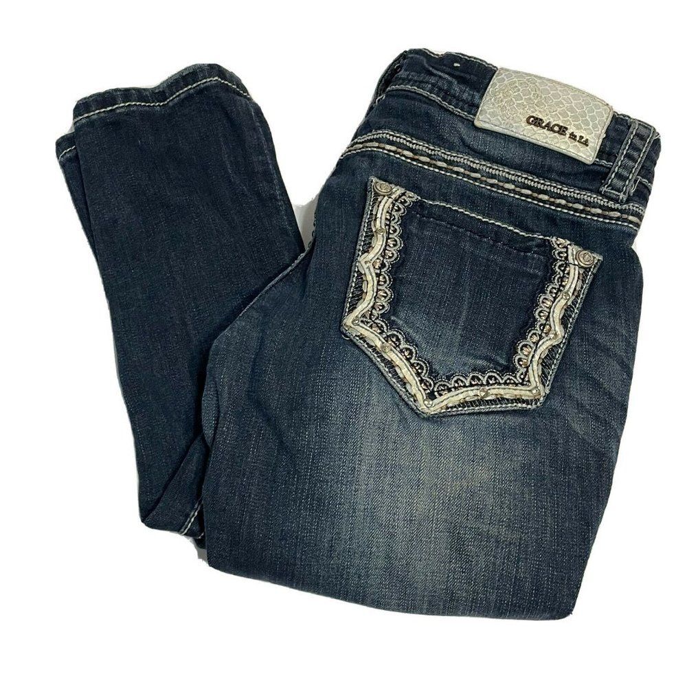 Grace-in-la Women's Navy Jeans